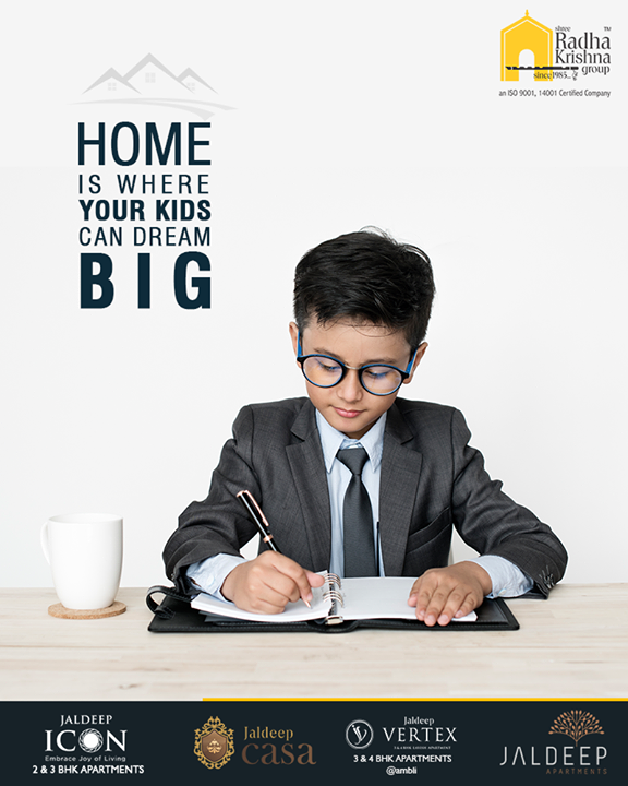 Home is where your kids can dream big.
Home was, home is and home will always be the best place to be!

#ThoughtofTheDay #YourHome #ShreeRadhaKrishnaGroup #Ahmedabad #RealEstate #JaldeepApartment #JaldeepVertext #JaldeepCasa #JaldeepIcon