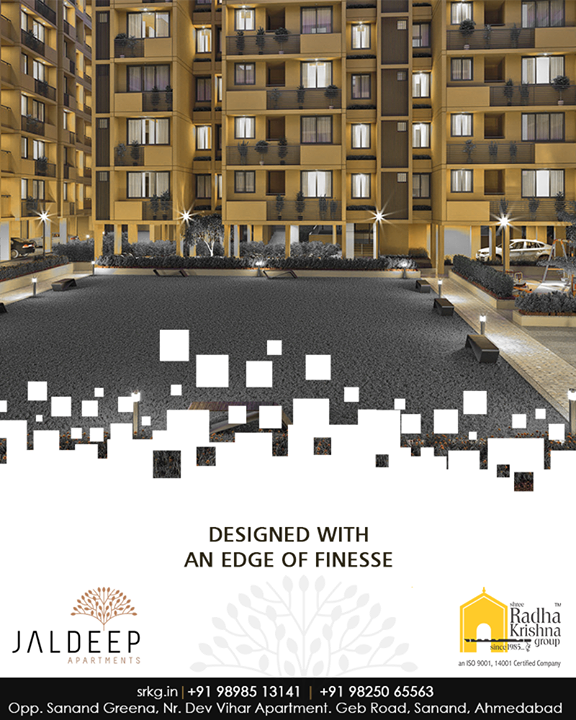 The well-planned apartments at #JaldeepApartment are designed with a touch of luxury & an edge of finesse to uplift the lifestyle of its dwellers.

#AnAssetToCelebrate #GoodInvestment #AestheticallyAppealingNAlluring #JaldeepApartments #Sanand #ShreeRadhaKrishnaGroup #Ahmedabad #RealEstate #LuxuryLiving