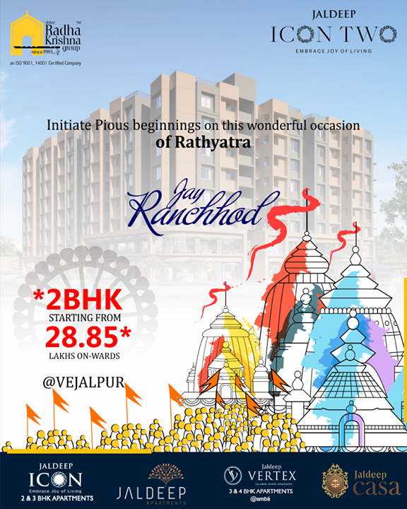 Initiate pious beginnings on this wonderful occasion of Rathyatra

#RathYatra2019 #RathYatra #LordJagannath #FestivalOfChariots #Spirituality #ShreeRadhaKrishnaGroup #Ahmedabad #RealEstate #SRKG