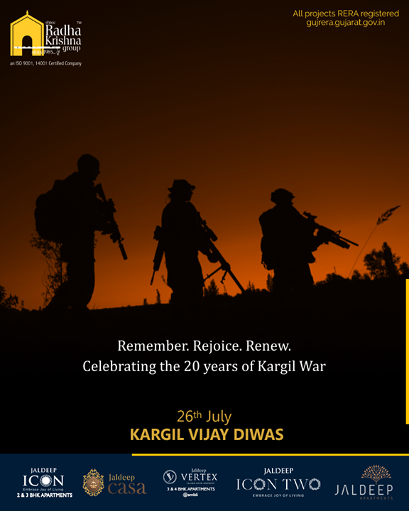 Salute to the indomitable courage of our Soldiers on #KargilVijayDiwas

#KargilVijayDiwas #JaiHind #Salute #20YearsOfKargilVijay  #IndianArmy #OperationVijay #ShreeRadhaKrishnaGroup #Ahmedabad #RealEstate #SRKG