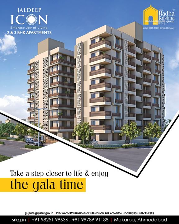 Take a step closer to life & enjoy gala time at living spaces that are designed to maximize your urban living experience with more light & air ventilation, opulent interior and mesmerizingly beautiful green outer spaces.

#Amenities #LuxuryLiving #ShreeRadhaKrishnaGroup #Ahmedabad #RealEstate #SRKG #IconicApartments #IconicLiving
