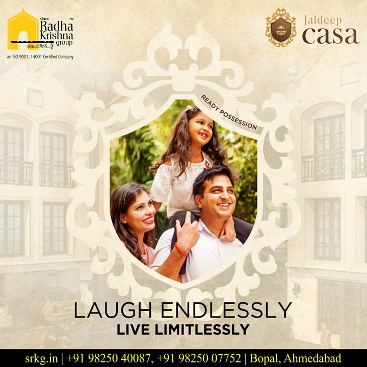 Laugh endlessly & live limitlessly.

Come home to a lavish lifestyle at #JaldeepCasa.

#WorkOfHappiness #Bopal #Amenities #LuxuryLiving #ShreeRadhaKrishnaGroup #Ahmedabad #RealEstate