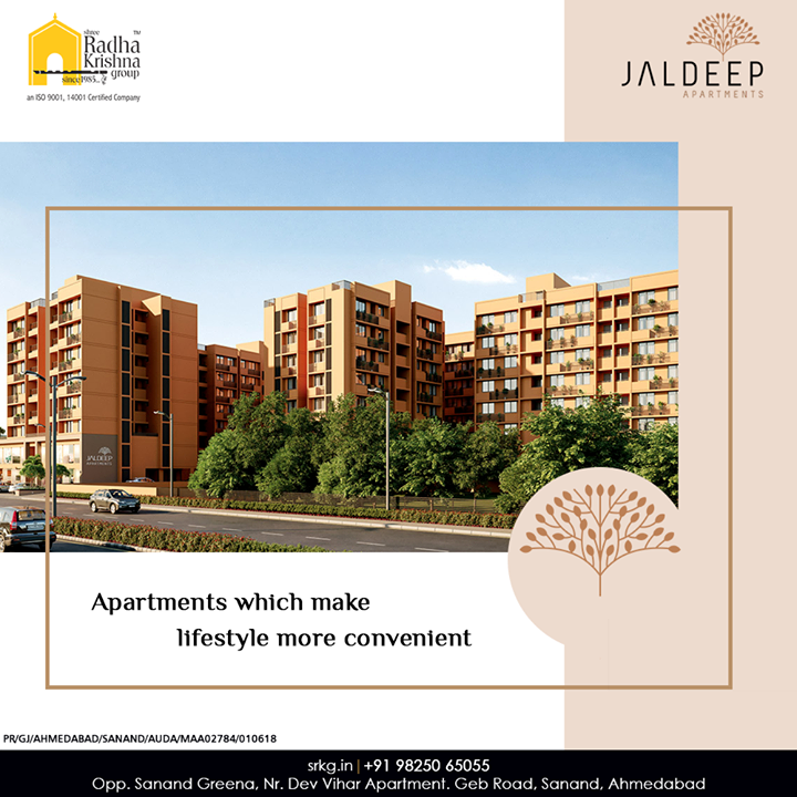 Live the happy and well-planned life at an apartment that shall make your lifestyle more convenient living.

#JaldeepApartment #AlluringApartments #ExpanseOfElegance #LuxuryLiving #ShreeRadhaKrishnaGroup #Ahmedabad #RealEstate #SRKG