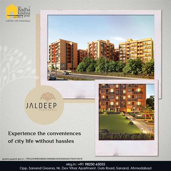 Unwind amidst the bounties of nature and also experience the conveniences of city life without hassles.

#JaldeepApartment #AlluringApartments #ExpanseOfElegance #LuxuryLiving #ShreeRadhaKrishnaGroup #Ahmedabad #RealEstate #SRKG