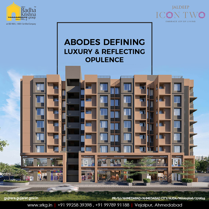 Opulence and luxury will get rolled in one at #jaldeepicon2 and happiness will resonate in every nook and corner.

#Icon2 #LuxuryLiving #ShreeRadhaKrishnaGroup #Ahmedabad #RealEstate #SRKG