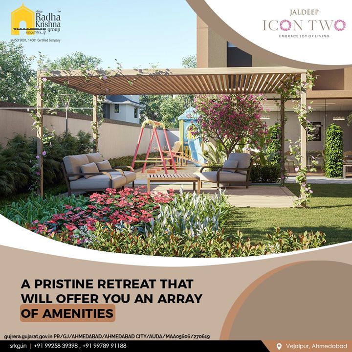 Let your lifestyle have a respite from the mundane life at a pristineretreat that will offer you an array of amenities.

#JaldeepIcon2 #Icon2 #Vejalpur #LuxuryLiving #ShreeRadhaKrishnaGroup #Ahmedabad #RealEstate #SRKG
