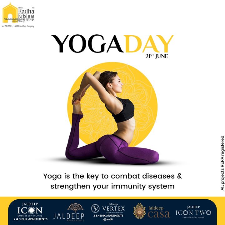 Yoga is the key to combat diseases & strengthen your immunity system.

#InternationalDayofYoga #InternationalYogaDay #YogaDay #YogaDay2020 #Yoga #IDY2020 #IYD2020 #ShreeRadhaKrishnaGroup #Ahmedabad #RealEstate #SRKG