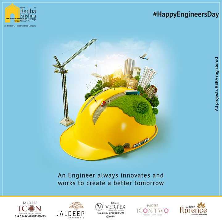 An Engineer always innovates and works to create a better tomorrow.

#EngineersDay #EngineersDay2020 #Engineering #HappyEngineersDay #ShreeRadhaKrishnaGroup #Ahmedabad #RealEstate #SRKG