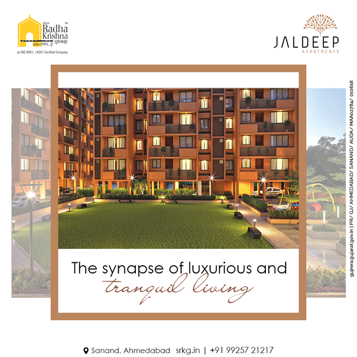 Jaldeep Apartments are the ultimate synapse of luxurious and tranquill living. Experience the world of endless amenities today only at Jaldeep Apartments.

#JaldeepApartments #LuxuryLiving #ShreeRadhaKrishnaGroup #Ahmedabad #RealEstate #SRKG