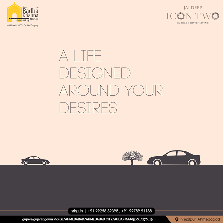 A beautiful world of your own where there is something special for your loved ones and where they always have things to do and places to go.

#JaldeepIconTwo #IconTwo #LuxuryLiving #ShreeRadhaKrishnaGroup #RadhaKrishnaGroup #SRKG #Vejalpur #Makarba #Ahmedabad #RealEstate