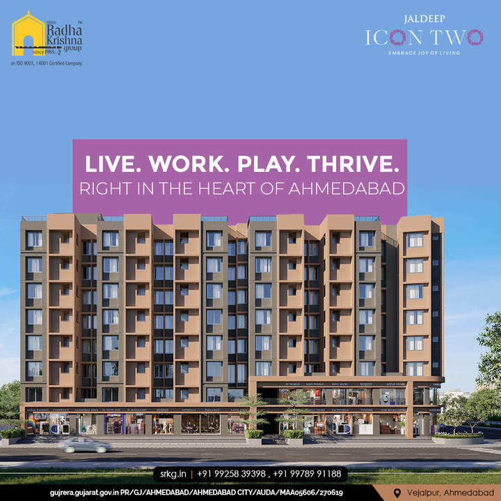 Give your loved ones a home where they can do everything that they desire and when in need of something, everything falls in your vicinity. Gift them, a home at Jaldeep Icon Two.

#JaldeepIconTwo #IconTwo #LuxuryLiving #ShreeRadhaKrishnaGroup #RadhaKrishnaGroup #SRKG #Vejalpur #Makarba #Ahmedabad #RealEstate