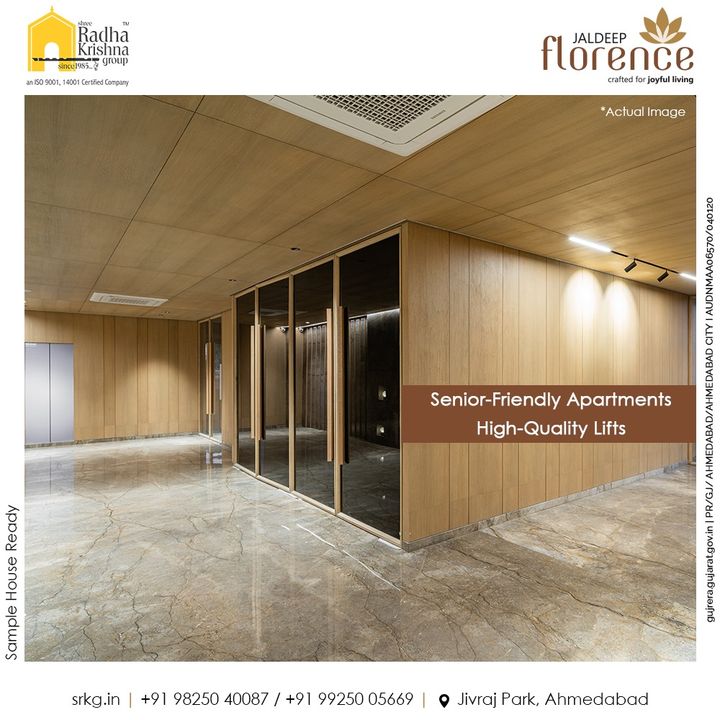 Jaldeep Florence has a design that brings convenience to every member of the family like the high-quality lift in the building for the senior’s ease.

#JaldeepFlorence #Amenities #LuxuryLiving #RadhaKrishnaGroup #ShreeRadhaKrishnaGroup #JivrajPark #Ahmedabad #RealEstate #SRKG