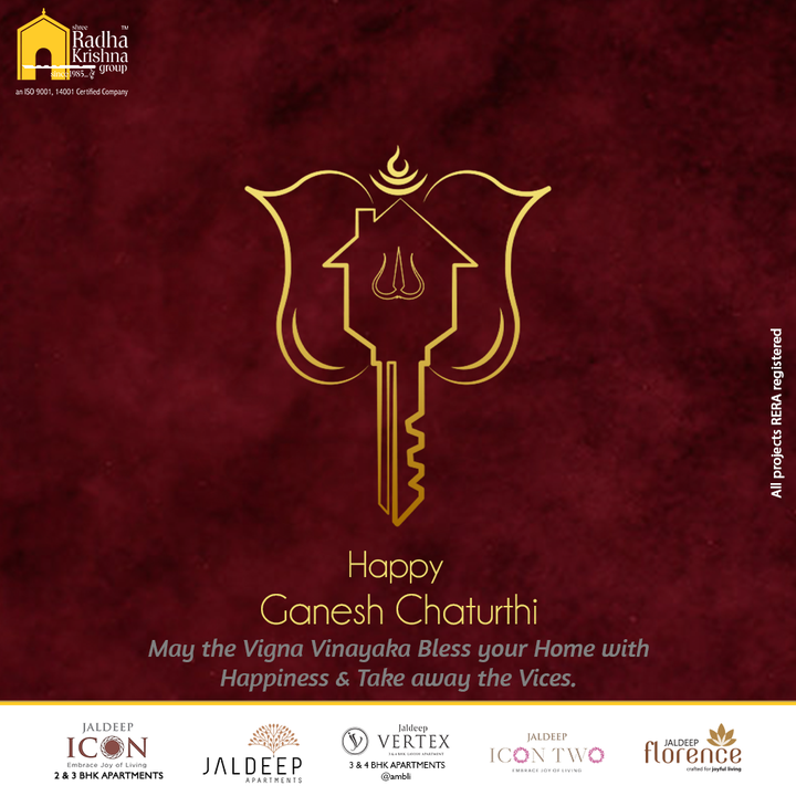 May the Vigna Vinayaka Bless your Home with Happiness & Take away the Vices.

#GaneshChaturthi #HappyGaneshChaturthi #GaneshChaturthi2021 #LordGanesha  #IndianFestival #SRKG #Ahmedabad #RealEstate