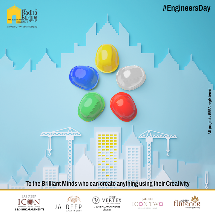 To the Brilliant Minds who can create anything using their Creativity.

#HappyEngineersDay #EngineersDay #EngineersDay2021 #ShreeRadhaKrishnaGroup #RadhaKrishnaGroup #SRKG #Ahmedabad #RealEstate