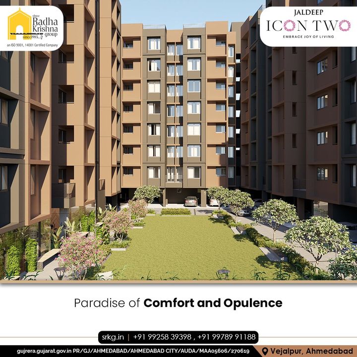 Enjoy the perks and comfort of staying in the elite class buildings. The luxury has access to all amenities and facilities which are necessary to lead a comfortable lifestyle.

#JaldeepIconTwo #IconTwo #LuxuryLiving #ShreeRadhaKrishnaGroup #RadhaKrishnaGroup #SRKG #Ahmedabad #RealEstate