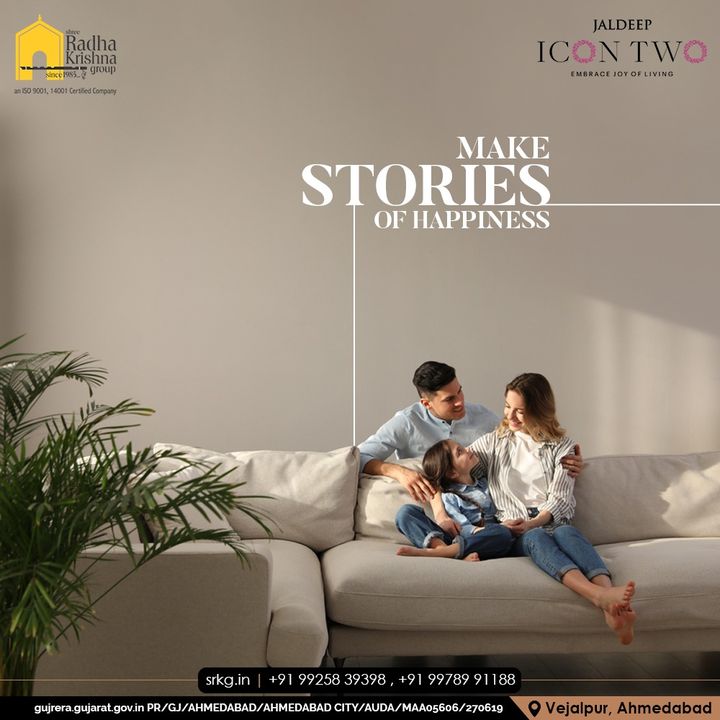 Let’s make the stories of happiness with your loved ones at your paradise and just disappear from all your worries.  

#JaldeepIconTwo #IconTwo #LuxuryLiving #ShreeRadhaKrishnaGroup #RadhaKrishnaGroup #SRKG  #Ahmedabad #RealEstate