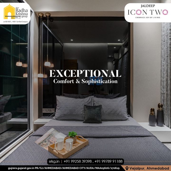 Excellent comfort and sophisticated luxury, that you dreamt of. Luxury in every nook and corner to make your living happier. 

#JaldeepIconTwo #IconTwo #LuxuryLiving #ShreeRadhaKrishnaGroup #RadhaKrishnaGroup #SRKG #Vejalpur #Makarba #Ahmedabad #RealEstate