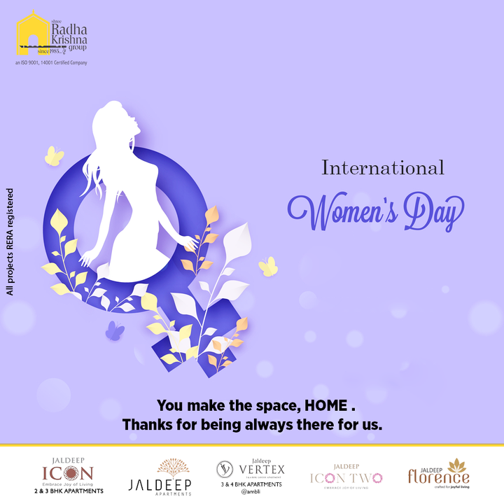 You make the space, HOME. Thanks for being always there for us.

#WomensDay #HappyWomensDay #InternationalWomensDay #WomensDay2022 #BreakTheBias #ShreeRadhaKrishnaGroup #Ahmedabad #RealEstate #SRKG