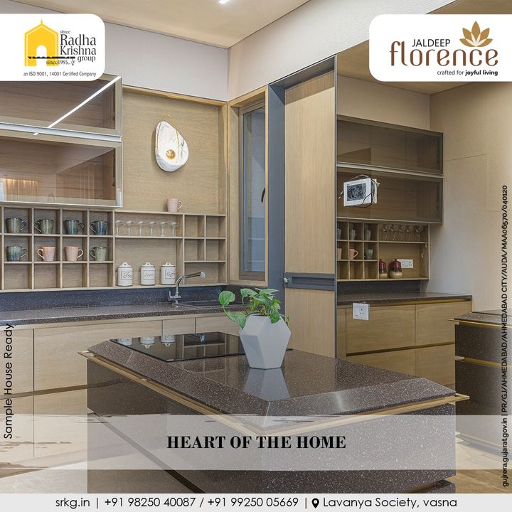 It’s the center of the family team huddle, the place for bantering with friends, an entertainment center, a children’s art museum, and let’s not forget its original purpose a place to enjoy good food with family and friends.

#JaldeepFlorence #Amenities #LuxuryLiving #RadhaKrishnaGroup #ShreeRadhaKrishnaGroup #JivrajPark #Ahmedabad #RealEstate #SRKG
