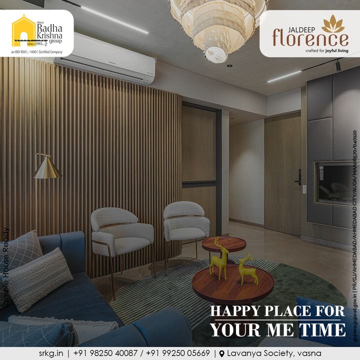 Spend your Me Time in the most tranquil atmosphere that gives you inner peace. We have designed a house that gives you the feeling of Coziness.  

#JaldeepFlorence #Amenities #LuxuryLiving #RadhaKrishnaGroup #ShreeRadhaKrishnaGroup #JivrajPark #Ahmedabad #RealEstate #SRKG
