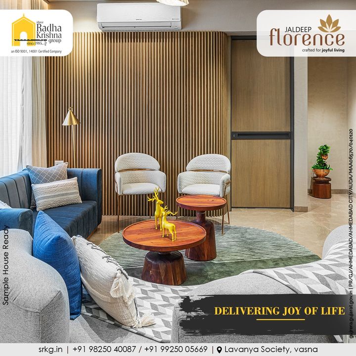 Our mission is to bring joy to urban dwellers. Avoid the hustle and bustle of your daily routine and indulge in the tranquility. 

#JaldeepFlorence #Amenities #LuxuryLiving #RadhaKrishnaGroup #ShreeRadhaKrishnaGroup #JivrajPark #Ahmedabad #RealEstate #SRKG