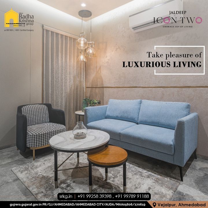 Live your life in a beautiful world designed to give you the pleasure of your life.
A superlative luxury where you can always be at ease. 

#JaldeepIconTwo #IconTwo #LuxuryLiving #ShreeRadhaKrishnaGroup #RadhaKrishnaGroup #SRKG #Vejalpur #Makarba #Ahmedabad #RealEstate