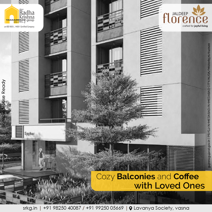 Happiness is sharing a cup of coffee with your loved ones in your dream home. We are cultivating your ideal lifestyle.

#JaldeepFlorence #Amenities #LuxuryLiving #RadhaKrishnaGroup #ShreeRadhaKrishnaGroup #JivrajPark #Ahmedabad #RealEstate #SRKG