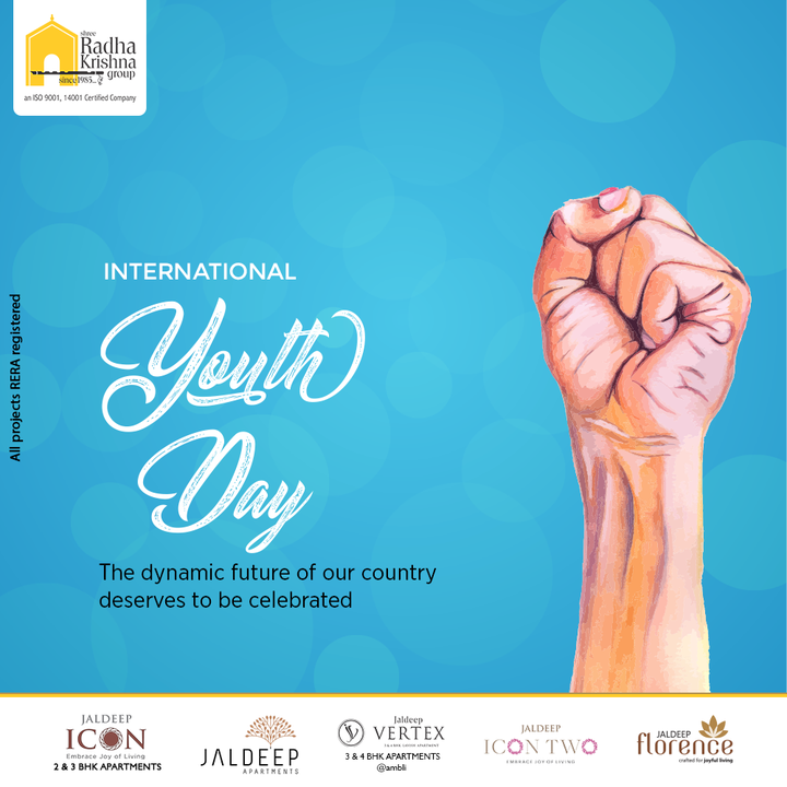The dynamic future of our country deserves to be celebrated.

#InternationalYouthDay #YouthDay #InternationalYouthDay2022 #ShreeRadhaKrishnaGroup #RadhaKrishnaGroup #SRKG #Ahmedabad #RealEstate