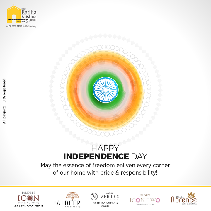 Radha Krishna Group,  IndependenceDay, HappyIndependenceDay, HarGharTiranga, AzadiKaAmritMahotsav, 75thIndependenceDay, India, ShreeRadhaKrishnaGroup, RadhaKrishnaGroup, SRKG, Ahmedabad, RealEstate