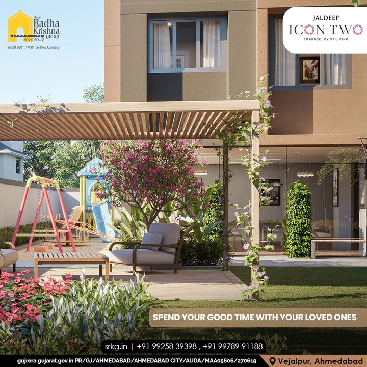 The weekend is knocking on the door, spend time playing games and having fun with your loved ones in the landscape garden. Indulge in the opulence of joy.

#JaldeepIconTwo #IconTwo #LuxuryLiving #ShreeRadhaKrishnaGroup #RadhaKrishnaGroup #SRKG #Vejalpur #Makarba #Ahmedabad #RealEstat