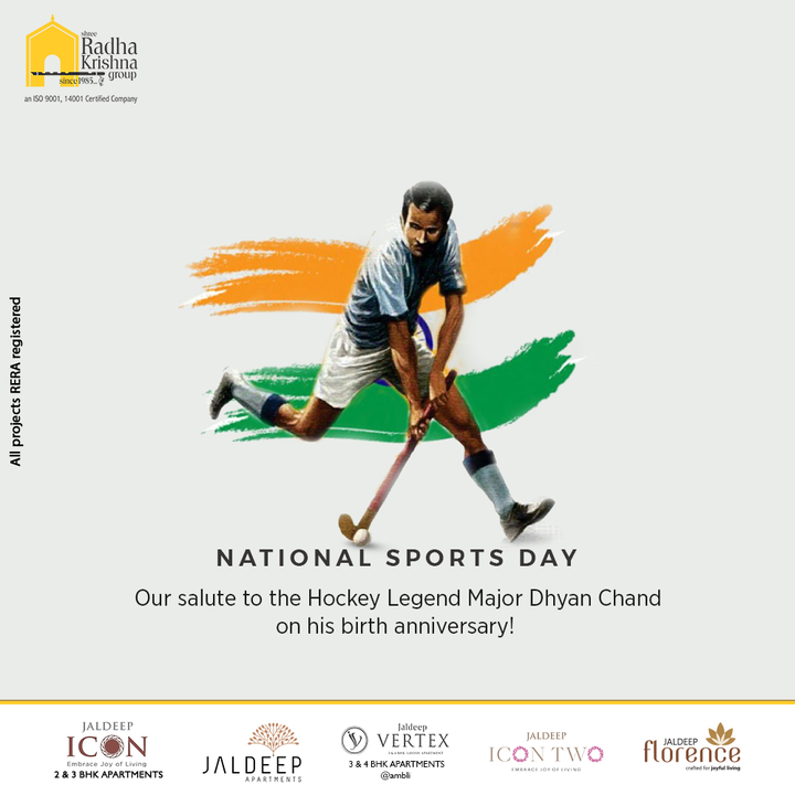 Radha Krishna Group,  NationalSportsDay, SportsDay2022, MajorDhyanChandSingh, BirthAnniversary, SportsDay, Athletes, India, ShreeRadhaKrishnaGroup, Ahmedabad, RealEstate, SRKG