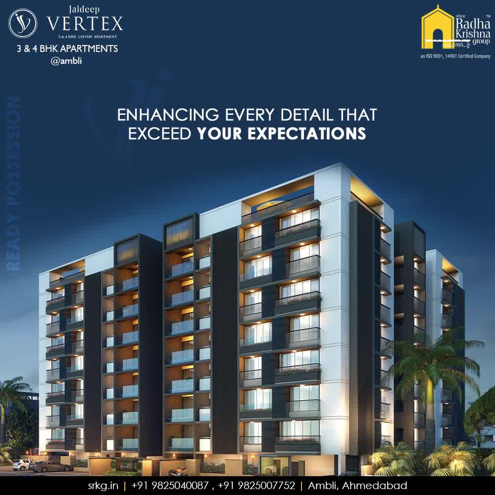 An envisioned project; #JaldeepVertext is designed to enhance every detail that exceeds the expectations of the dwellers.

#ExceedingYourExpectation #Ambli #ShreeRadhaKrishnaGroup #Ahmedabad #RealEstate #LuxuryLiving