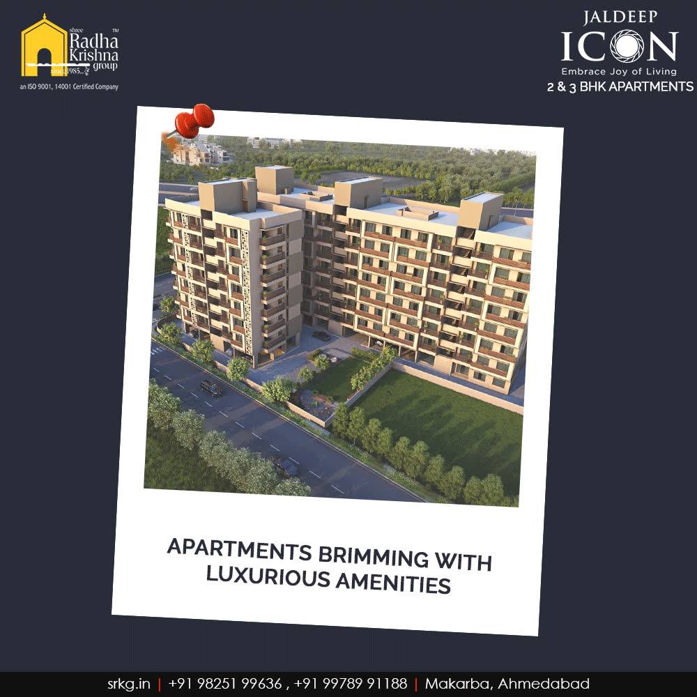 Come home to an uplifted lifestyle at #JaldeepIcon that comprises of the apartments brimming with luxurious amenities.

#SampleFlatReady #2and3BHKApartments #Amenities #LuxuryLiving #ShreeRadhaKrishnaGroup #Makarba #Ahmedabad