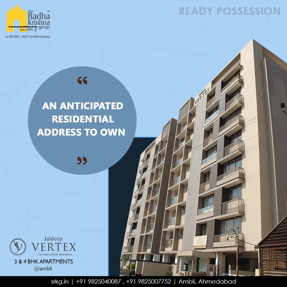 The anticipated residential address; #JaldeepVertex is well equipped with all the modern facilities & amenities to facilitate the needs of its residents.

#AnticipatedResidentialAddress #DreamsComeHome #AnAssetToCelebrate #NewYearResolution #GoodInvestment #YourHome #ShreeRadhaKrishnaGroup #Ahmedabad #RealEstate #Vertex