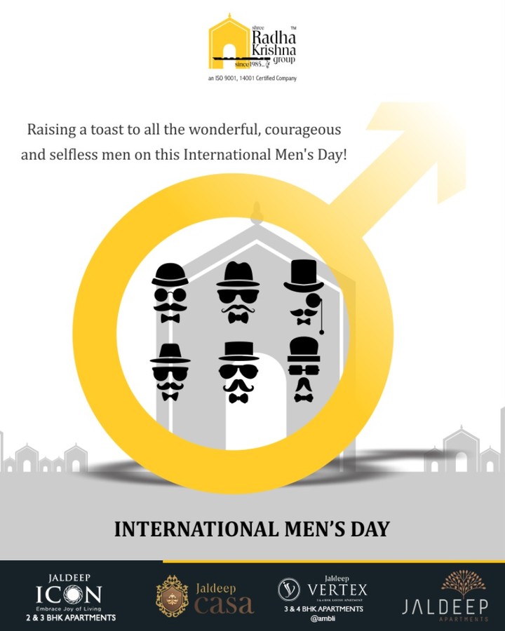 Raising a toast to all the wonderful, courageous and selfless men on this International Men’s Day!

#InternationalMensDay #MensDay #MensDay2018 #ShreeRadhaKrishnaGroup #Ahmedabad #RealEstate #LuxuryLiving