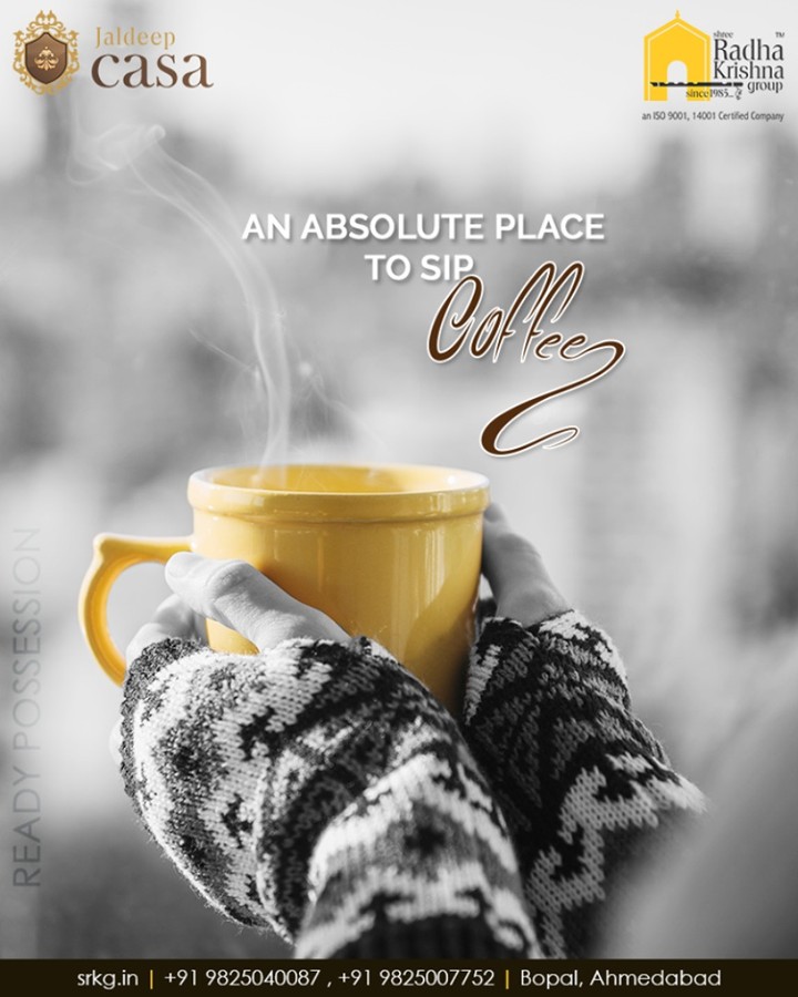 This is the ideal & perfect place to sip coffee with your partner! 
#JaldeepCasa #GoodInvestment #YourHome #ShreeRadhaKrishnaGroup #Ahmedabad #RealEstate