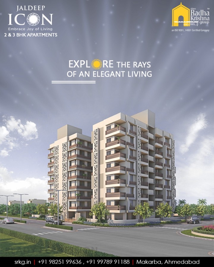 Explore the rays of an elegant living at the thoughtfully designed residential project #JaldeepIcon that is loaded with recreational activities and equipped with the best of amenities.

#RaysOfElegantLiving #SampleFlatReady #2and3BHKApartments #Amenities #LuxuryLiving #ShreeRadhaKrishnaGroup #Makarba #Ahmedabad