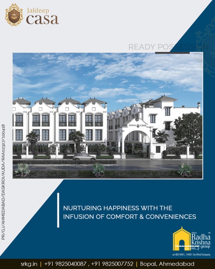 Buy this dwelling treat where your happiness will be nurtured with the infusion of comfort & conveniences.

#WorldOfHappiness #WorkOfArtResidence #Bopal #ShreeRadhaKrishnaGroup #Ahmedabad #RealEstate #LuxuryLiving