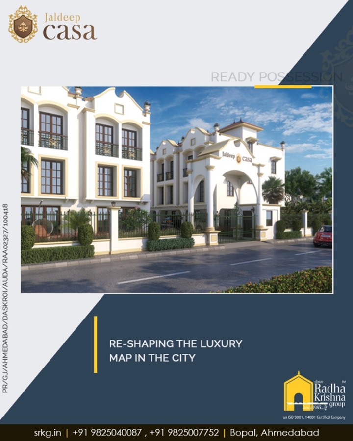 Re-shaping the luxury map in the city, #JaldeepCasa envisions offering every comfort and convenience to its happy dwellers. 
#WorldOfHappiness #Bopal #Amenities #LuxuryLiving #ShreeRadhaKrishnaGroup #Ahmedabad #RealEstate