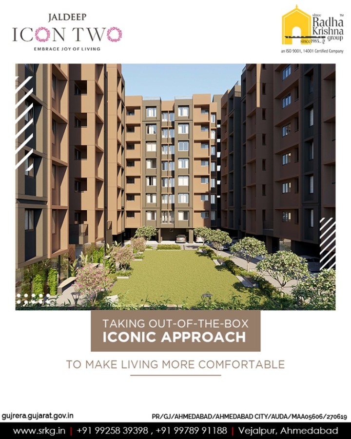 We take an out-of-the-box iconic approach to make living more comfortable, productive & joyous for the urban dwellers.
Reside with a perspective with Shree Radha Krishna Group.

#JaldeepIcon2 #ShreeRadhaKrishnaGroup #Ahmedabad #RealEstate #SRKG