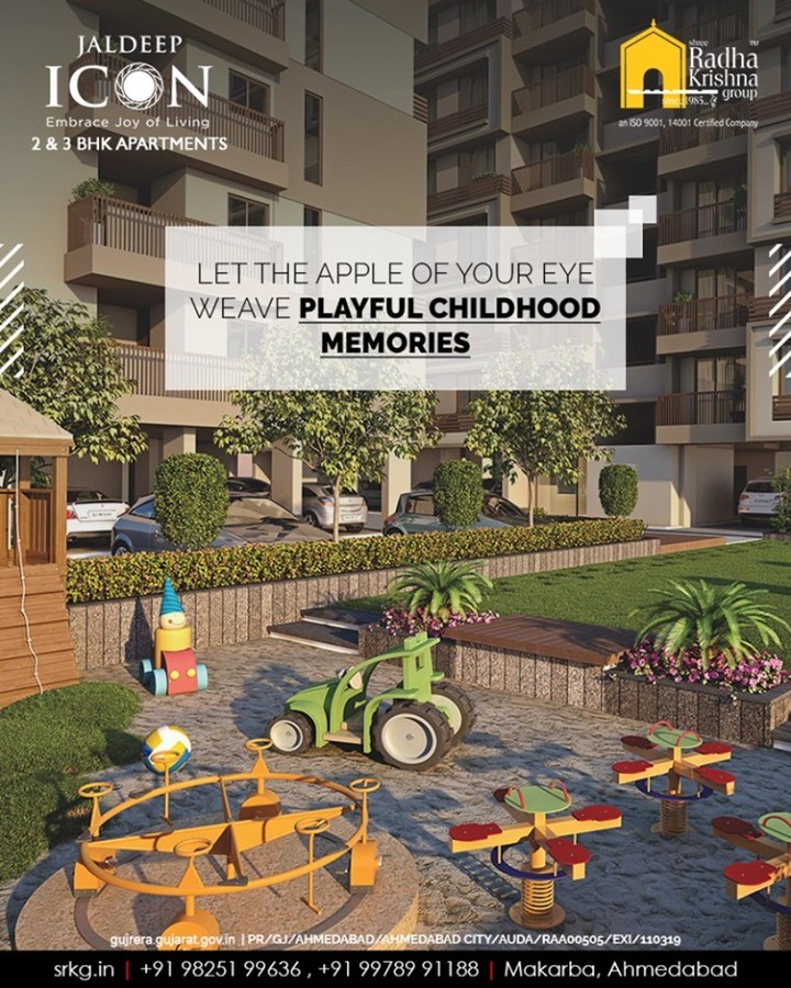 Let the apple of your eye weave happy childhood memories at the play area of #JaldeepIcon.

#Amenities #LuxuryLiving #ShreeRadhaKrishnaGroup #Ahmedabad #RealEstate #SRKG #IconicApartments #IconicLiving