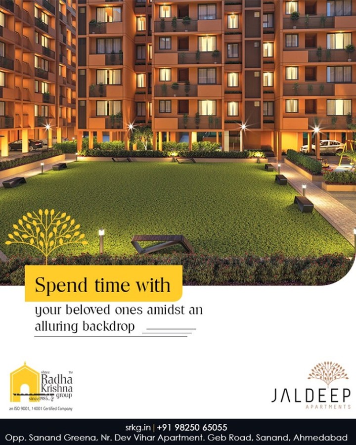 Time is the most precious present for your loved ones! Spend time with your beloved ones amidst an alluring backdrop of #JaldeepApartment.

#AlluringApartments #ExpanseOfElegance #LuxuryLiving #ShreeRadhaKrishnaGroup #Ahmedabad #RealEstate #SRKG #IconicApartments