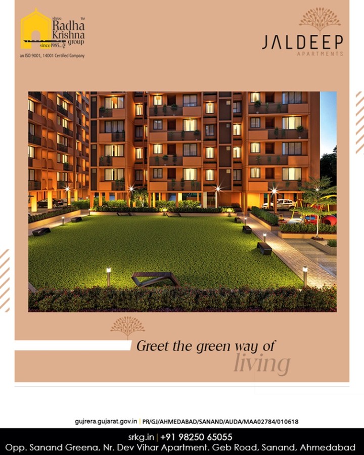 Embrace elegance besides greeting the green way of living at #JaldeepApartment.

#AlluringApartments #ExpanseOfElegance #LuxuryLiving #ShreeRadhaKrishnaGroup #Ahmedabad #RealEstate #SRKG