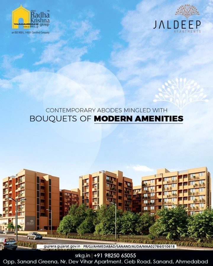 Let your lifestyle be a dynamic one at #JaldeepApartment boasting of the contemporary abodes mingled with bouquets of modern amenities.

#AlluringApartments #ExpanseOfElegance #LuxuryLiving #ShreeRadhaKrishnaGroup #Ahmedabad #RealEstate #SRKG