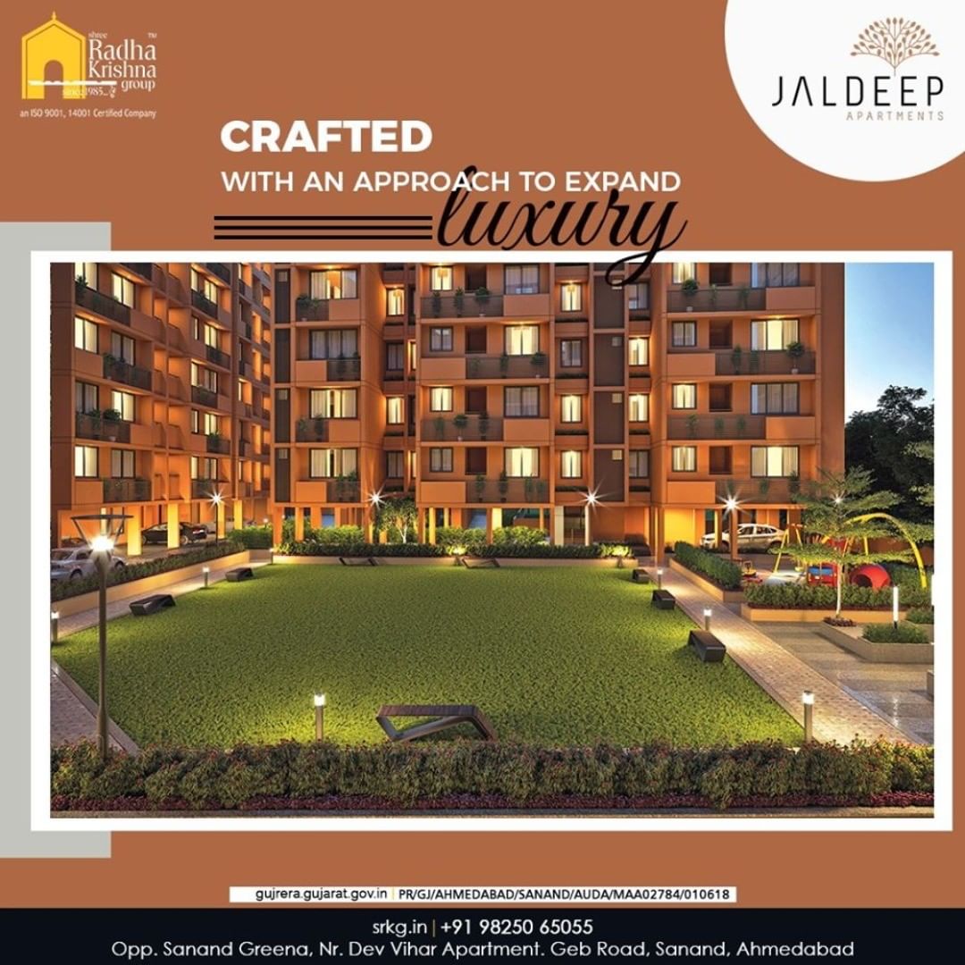 Crafted with an approach to expand luxury in an affordable way, the high-life awaits you at #JaldeepAapartment.

#JaldeepApartment #AlluringApartments #AffordableLuxury #ExpanseOfElegance #LuxuryLiving #ShreeRadhaKrishnaGroup #Ahmedabad #RealEstate #SRKG