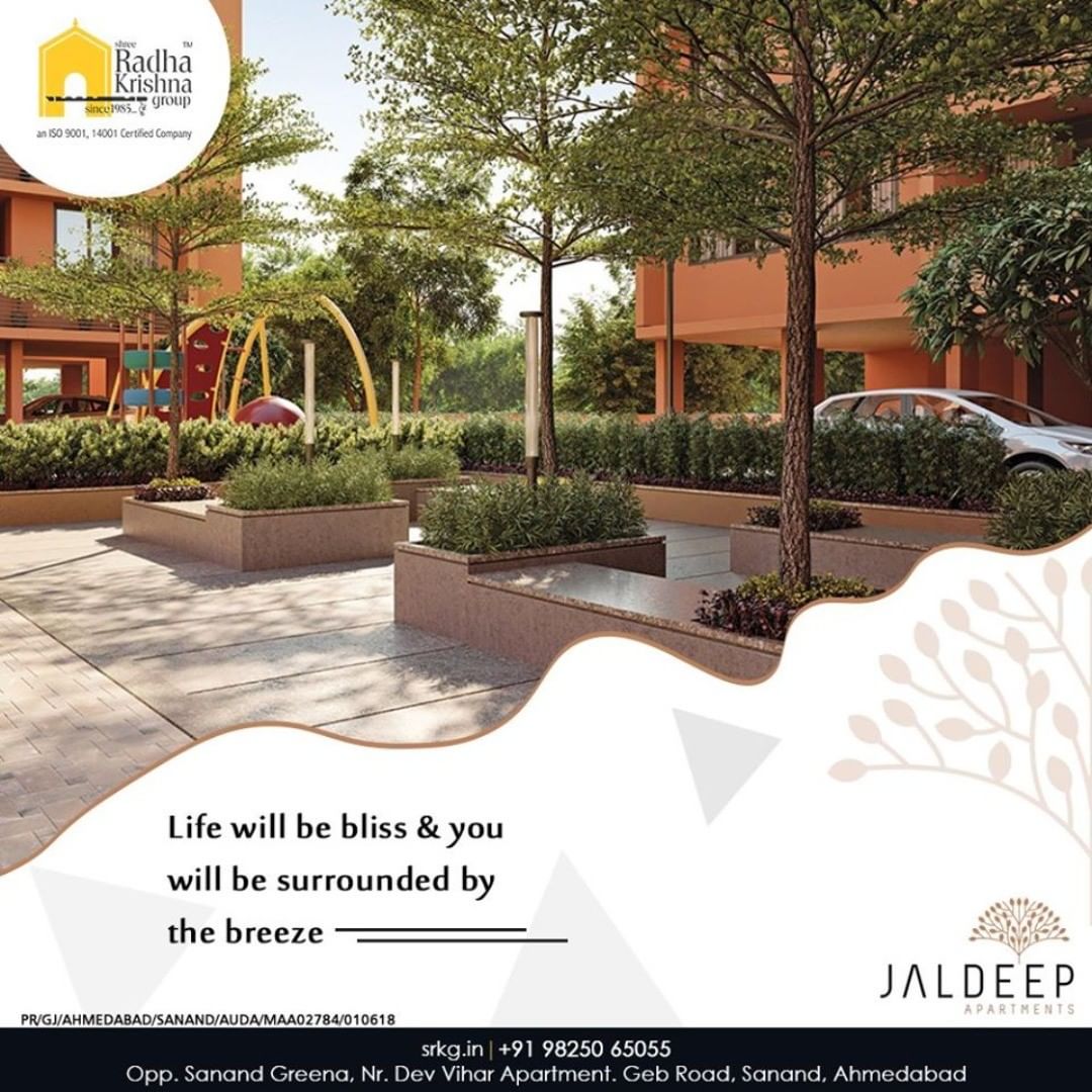 Say yes to a holistic lifestyle at #JaldeepApartment, where life will be bliss & you will be surrounded by the breeze.

#AlluringApartments #ExpanseOfElegance #LuxuryLiving #ShreeRadhaKrishnaGroup #Ahmedabad #RealEstate #SRKG