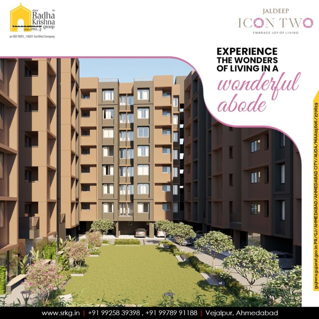 Experience the wonders of living in a wonderful abode and let happiness have a new destination at #JaldeepIcon2.

#Icon2 #Vejalpur #LuxuryLiving #ShreeRadhaKrishnaGroup #Ahmedabad #RealEstate #SRKG