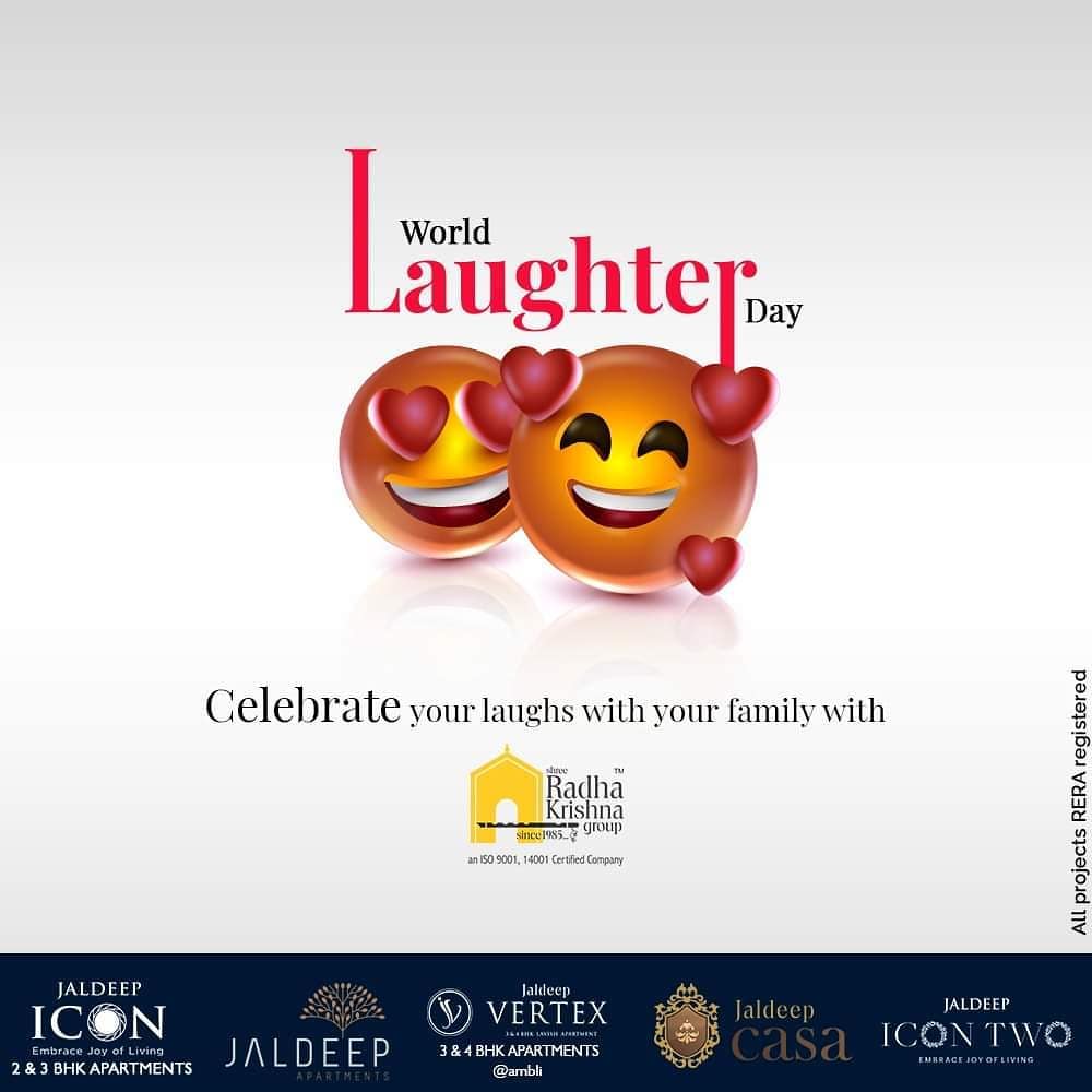 On this #WorldLaughterDay, Celebrate your laughs with your family with Shree Radha Krishna Group.

#WorldLaughterDay #WorldLaughterDay2020 #LaughterDay #SRKG #ShreeRadhaKrishnaGroup #Ahmedabad #RealEstate
