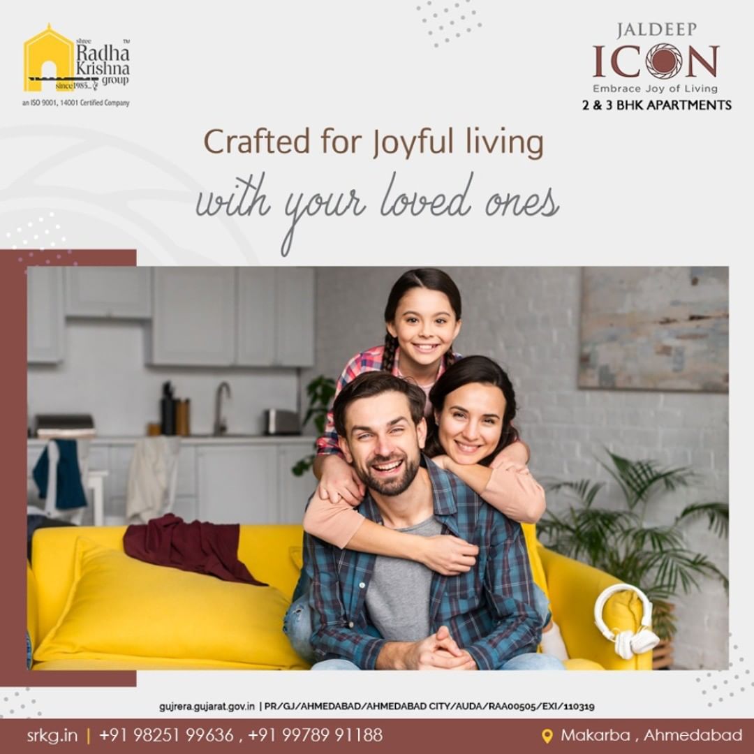 With the right blend of innovation and thoughtful construction; JaldeepIcon comprises of the redefines abodes that shall revive the lifestyle of its dwellers.

#Icon #LuxuryLiving #ShreeRadhaKrishnaGroup #Ahmedabad #RealEstate #SRKG