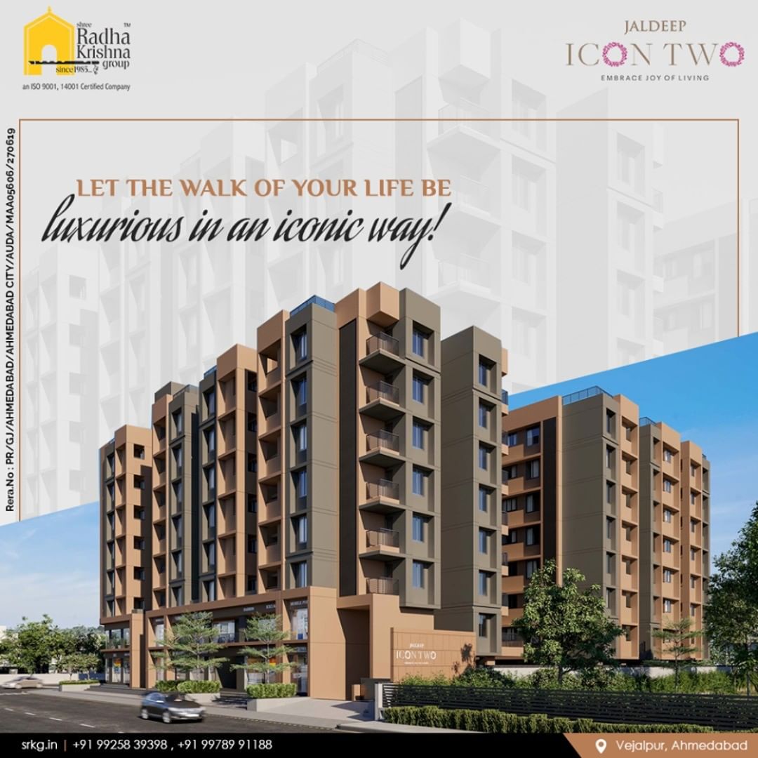Luxury lies in the intricate detailing. Let the walk of your life be luxurious in an iconic way at #JaldeepIcon2.

#Icon2 #Vejalpur #LuxuryLiving #ShreeRadhaKrishnaGroup #Ahmedabad #RealEstate #SRKG